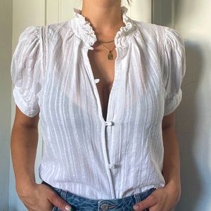 McGuire puff sleeve button up